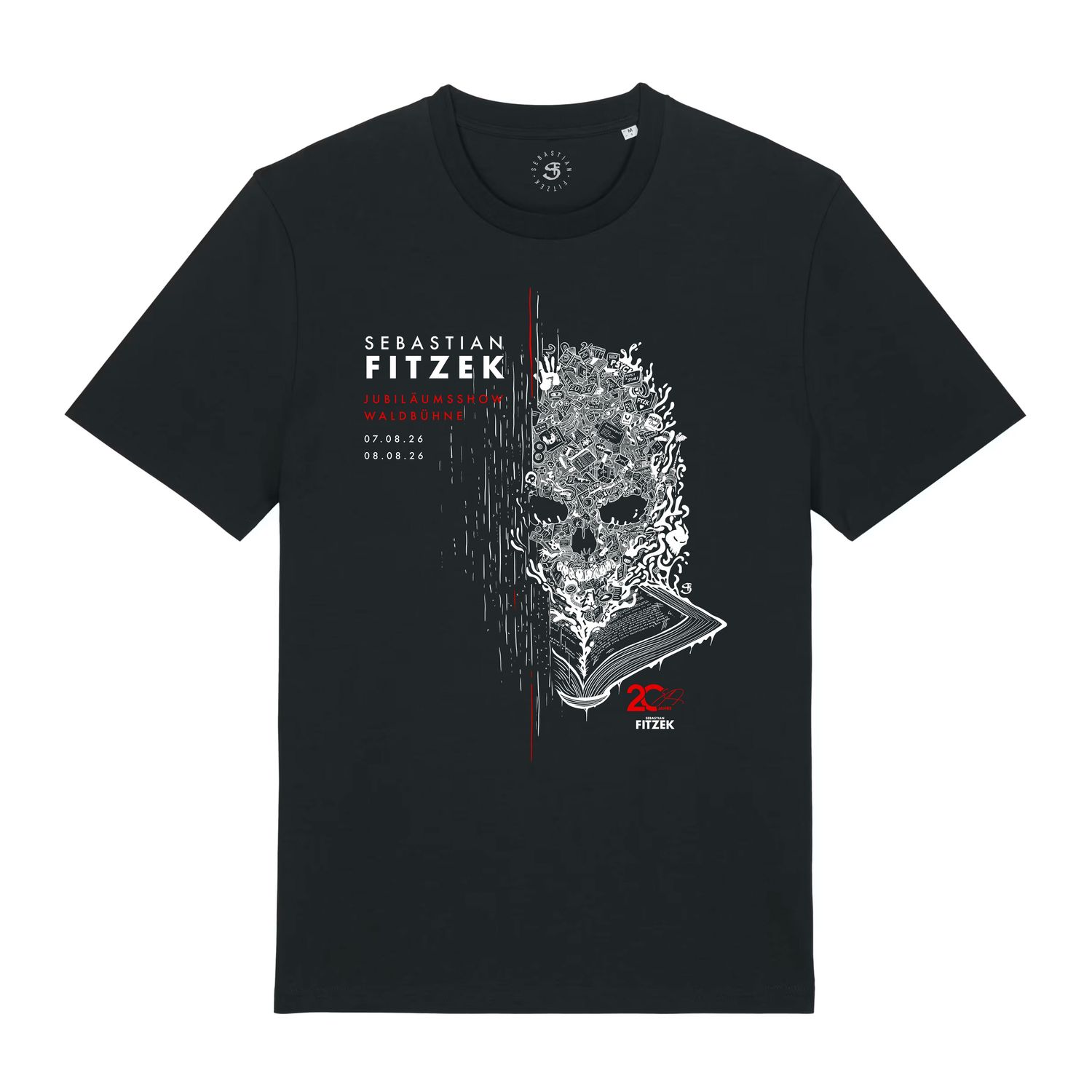 Sebastian Fitzek - 20 Jahre Kopf - Waldbühne Eventshirt - T-Shirt - Schwarz