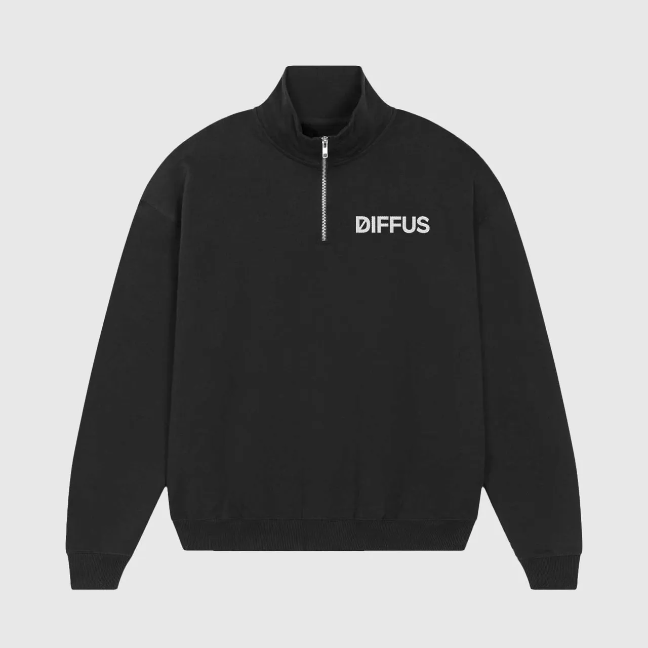 DIFFUS | Zip Sweatshirt - Logo Stick - Schwarz | krasserstoff.com