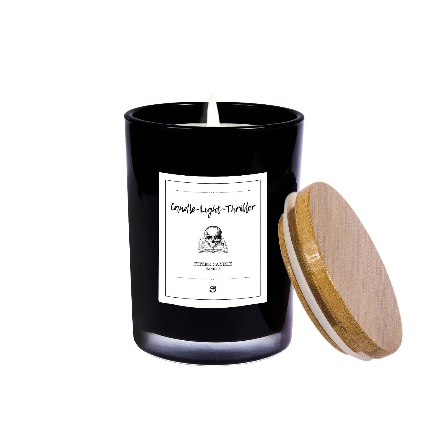 Sebastian Fitzek - Candle Light Thriller - Vanille-Patchouli - Duftkerze - Schwarz