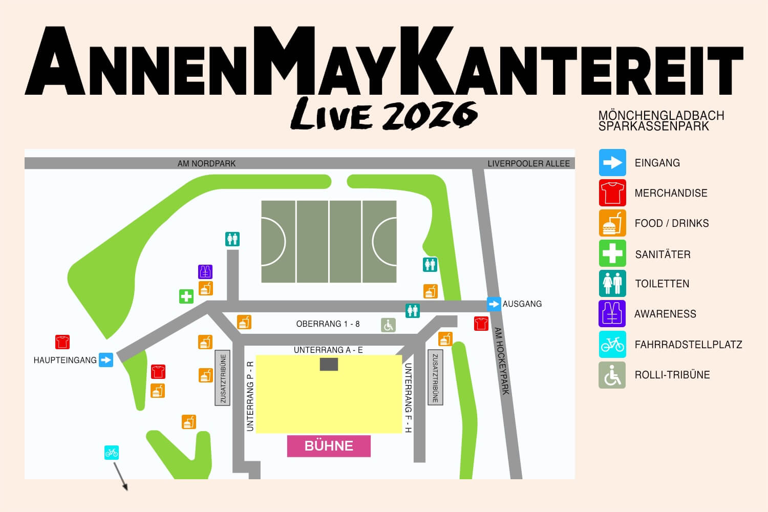Lageplan Mönchengladbach AnnenMayKantereit