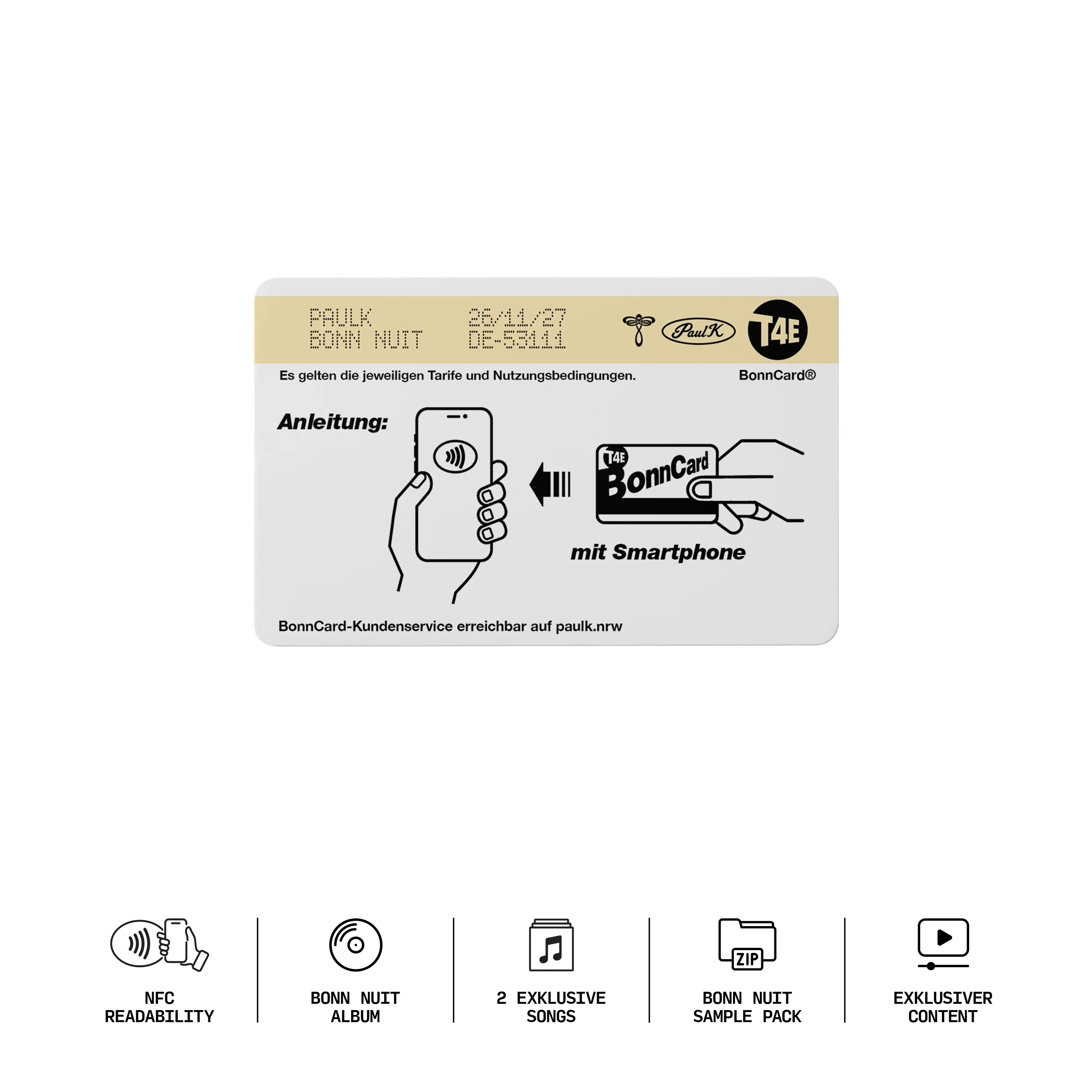Album NFC Karte "BONN CARD" mit Stadtplan