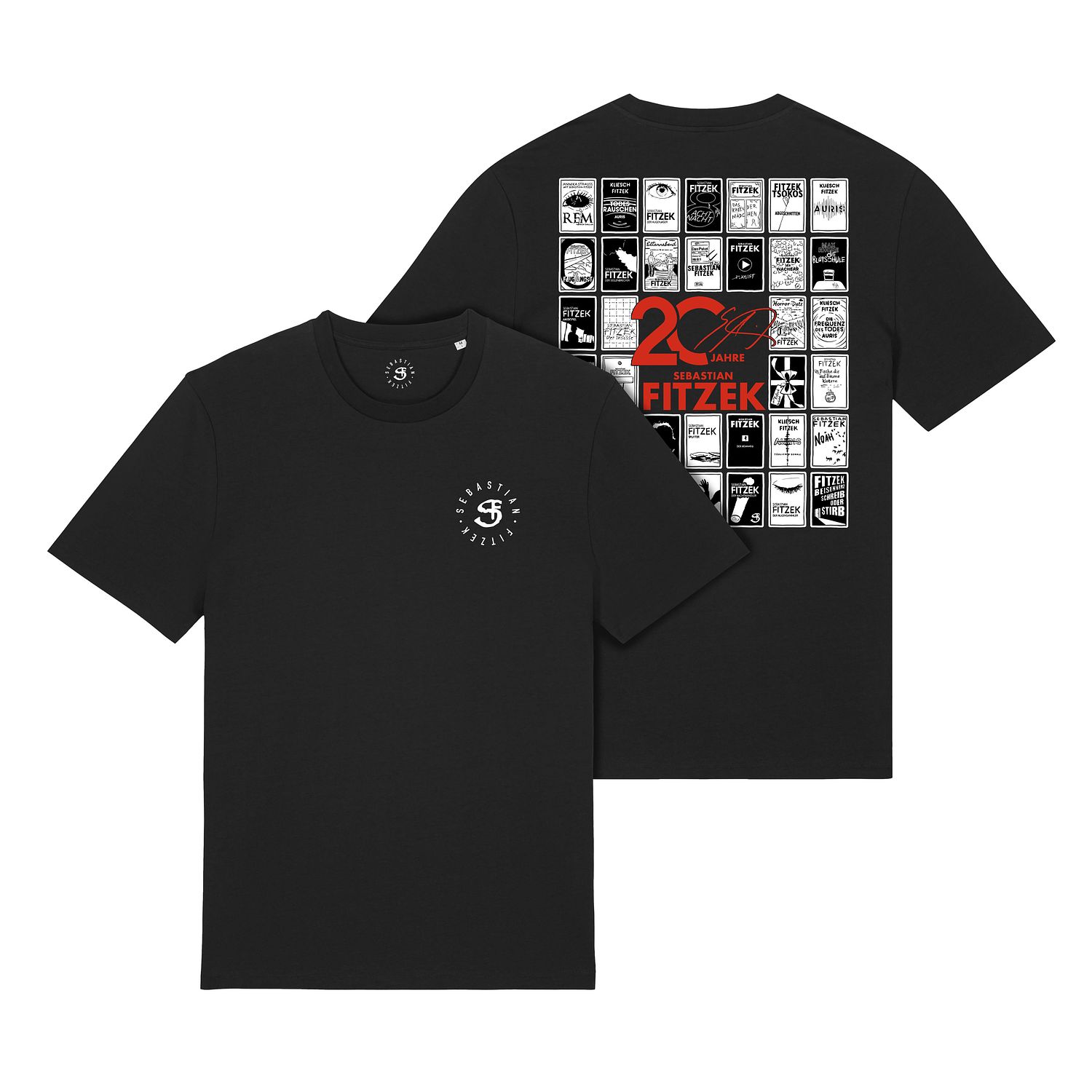 Sebastian Fitzek - 20 Jahre Cover - T-Shirt - Schwarz